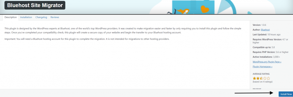 bluehost free site migrator wordpess plugin