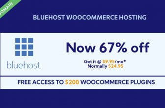 Bluehost coupons for WooCommerce hosting flat 67% off + free domain