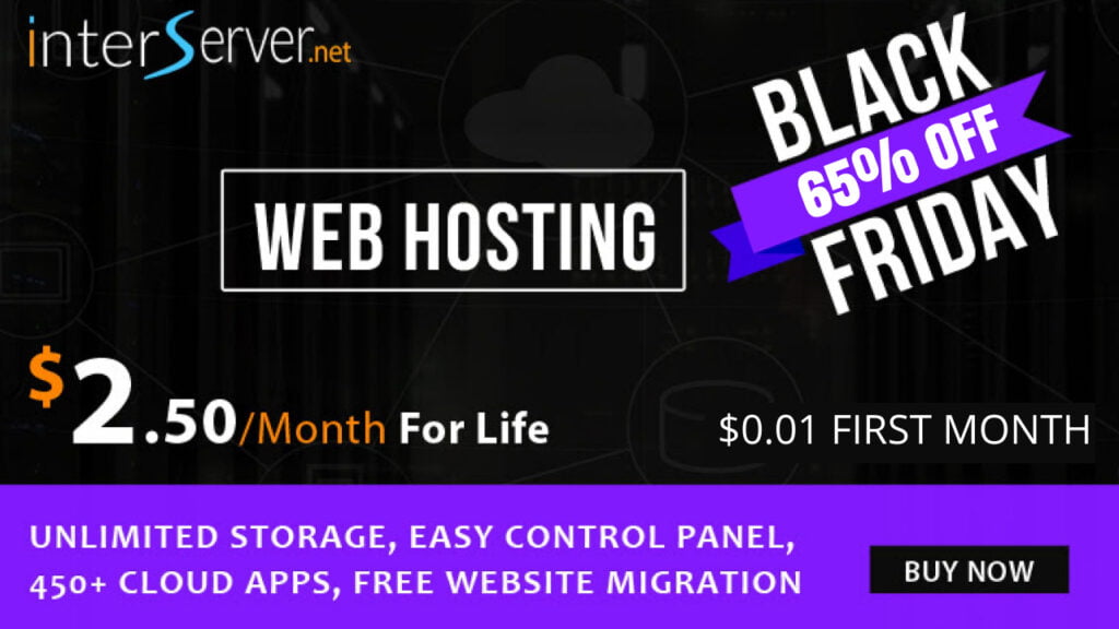 InterServer Cyber Week Sale 2023 – Flat 65% Off For Life